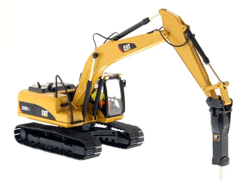 Miniatura Colecionável - Escavadeira Hidráulica com Martelo CAT 320D - Escala 1:50