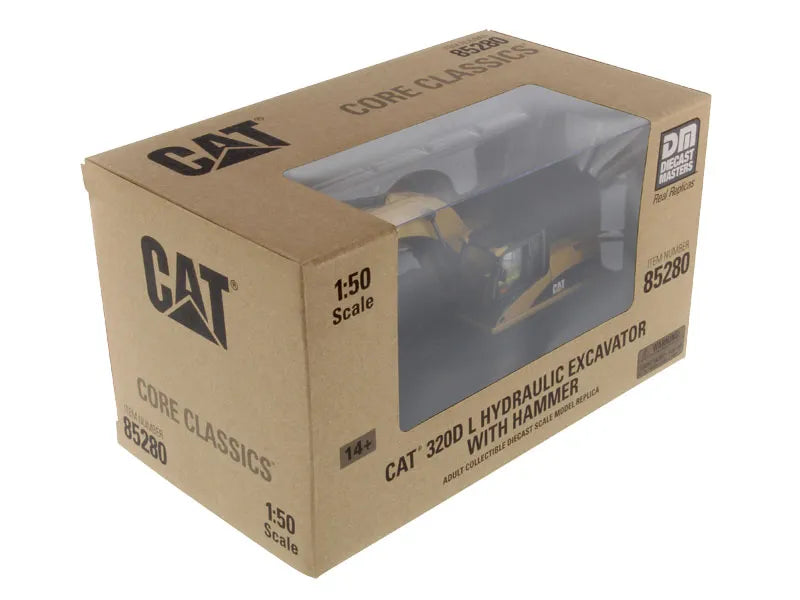 Miniatura Colecionável - Escavadeira Hidráulica com Martelo CAT 320D - Escala 1:50